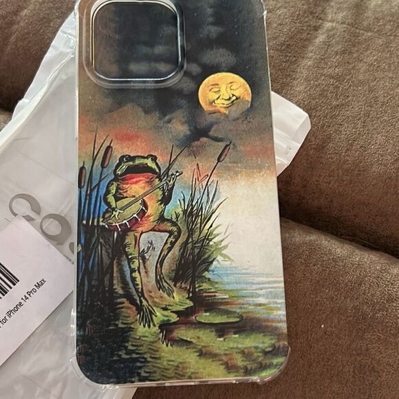 Trippy Frog Playing Guitar Case Compatible with iPhone 14 Pro Max. NEW!! - Picture 2 of 7